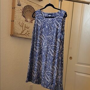 Tommy Hilfiger Blue and White Paisley Dress
